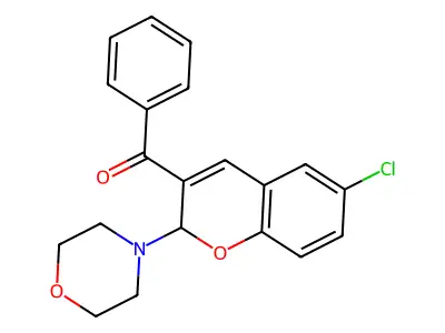 Methanone, (6-chloro-2-(4-morpholinyl)-2H-1-benzopyran-3-yl)phenyl- structure
