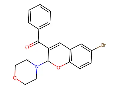 Methanone, (6-bromo-2-(4-morpholinyl)-2H-1-benzopyran-3-yl)phenyl- structure