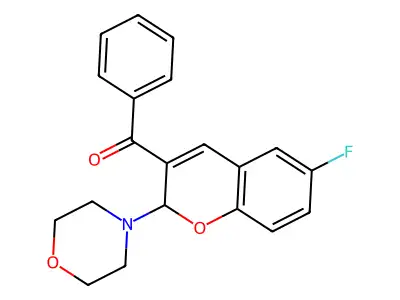 Methanone, (6-fluoro-2-(4-morpholinyl)-2H-1-benzopyran-3-yl)phenyl- structure