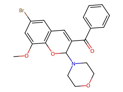 Methanone, (6-bromo-8-methoxy-2-(4-morpholinyl)-2H-1-benzopyran-3-yl)phenyl- structure