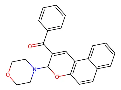 Methanone, (3-(4-morpholinyl)-3H-naphtho(2,1-b)pyran-2-yl)phenyl- structure