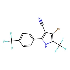1H-Pyrrole-3-carbonitrile, 4-bromo-5-(trifluoromethyl)-2-(4-(trifluoromethyl)phenyl)- structure