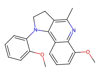 2-(6-methoxy-4-methyl-2,3-dihydro-1H-pyrrolo[3,2-c]quinolin-1-yl)phenyl methyl ether structure