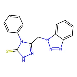 5-(1H-1,2,3-benzotriazol-1-ylmethyl)-4-phenyl-4H-1,2,4-triazole-3-thiol structure