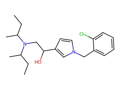 1-[1-[(2-chlorophenyl)methyl]pyrrol-3-yl]-2-(dibutan-2-ylamino)ethanol structure