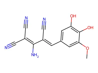 2-Amino-4-(3,4-dihydroxy-5-methoxyphenyl)-1,3-butadiene-1,1,3-tricarbonitrile structure