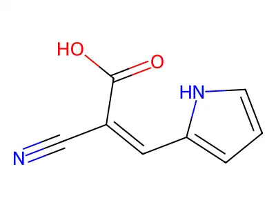2-cyano-3-(1H-pyrrol-2-yl)prop-2-enoic acid structure