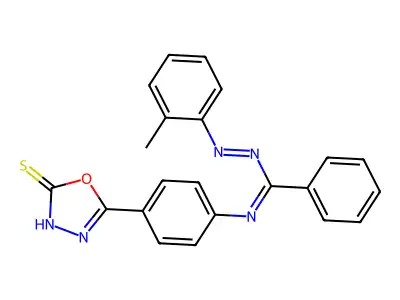 5-(4-((((2-Methylphenyl)azo)phenylmethylene)amino)phenyl)-1,3,4-oxadiazole-2(3H)-thione structure