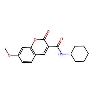 N-cyclohexyl-7-methoxy-2-oxochromene-3-carboxamide structure