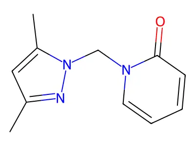 1-[(3,5-Dimethyl-1H-pyrazol-1-yl)methyl]-1,2-dihydropyridin-2-one structure