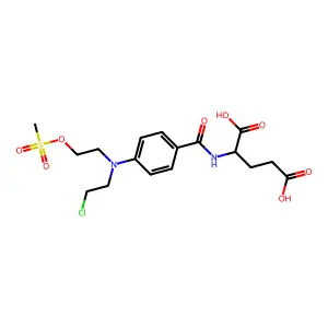 4-((2-Chloroethyl)(2-mesyloxyethyl)amino)benzoylglutamic acid structure