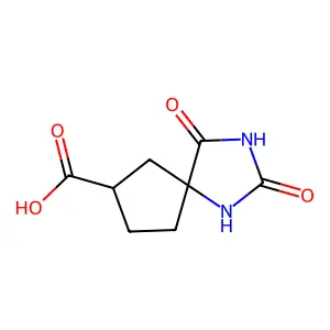 rel-(5R,7R)-2,4-Dioxo-1,3-diazaspiro[4.4]nonane-7-carboxylic acid structure