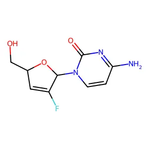 2',3'-Dideoxy-2',3'-didehydro-2'-fluorocytidine structure
