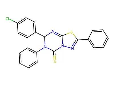 7-(4-Chlorophenyl)-6,7-dihydro-2,6-diphenyl-5H-1,3,4-thiadiazolo[3,2-a][1,3,5]triazine-5-thione structure