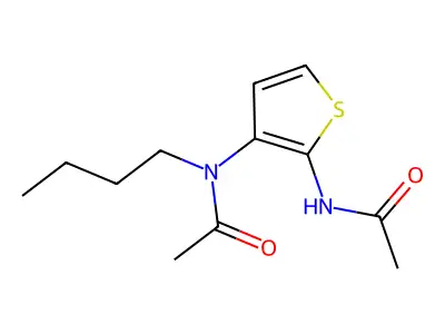 Acetamide, N-(2-(acetylamino)-3-thienyl)-N-butyl- structure