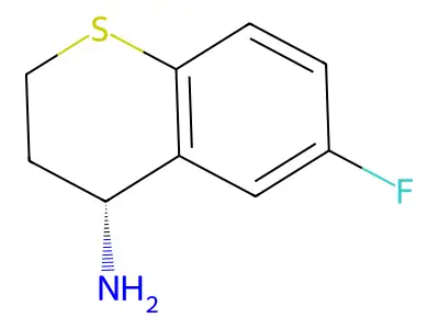 (4R)-6-fluoro-3,4-dihydro-2H-1-benzothiopyran-4-amine structure