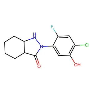 2-(4-Chloro-2-fluoro-5-hydroxyphenyl)-3a,4,5,6,7,7a-hexahydro-1H-indazol-3-one structure