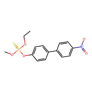 Phosphorothioic acid, O-ethyl O-methyl O-(4'-nitro(1,1'-biphenyl)-4-yl) ester structure