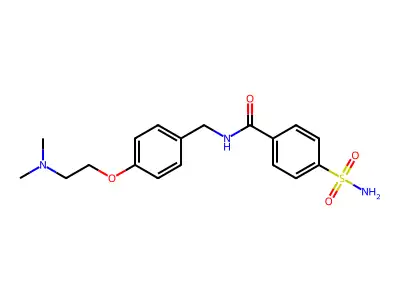 Benzamide, 4-(aminosulfonyl)-N-((4-(2-(dimethylamino)ethoxy)phenyl)methyl)- structure