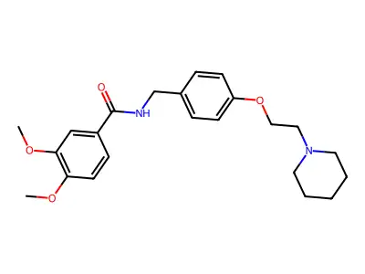 Benzamide, 3,4-dimethoxy-N-((4-(2-(1-piperidinyl)ethoxy)phenyl)methyl)- structure