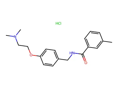 Benzamide, N-((4-(2-(dimethylamino)ethoxy)phenyl)methyl)-3-methyl-, monohydrochloride structure