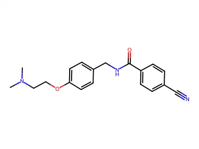 Benzamide, 4-cyano-N-((4-(2-(dimethylamino)ethoxy)phenyl)methyl)- structure