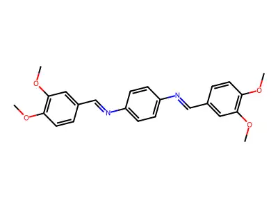 N,N'-Bis(3,4-dimethoxybenzylidene)-1,4-phenylenediamine structure