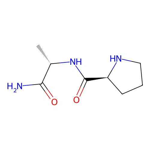 (2S)-N-[(2S)-1-amino-1-oxopropan-2-yl]pyrrolidine-2-carboxamide structure
