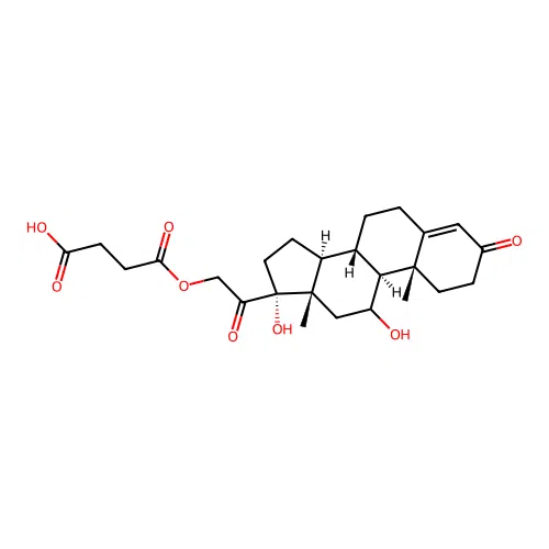 4-[(11,17-dihydroxy-3,20-dioxopregn-4-en-21-yl)oxy]-4-oxobutanoic acid structure