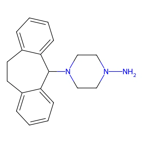 4-(10,11-Dihydro-5H-dibenzo[a,d][7]annulen-5-yl)piperazin-1-amine structure