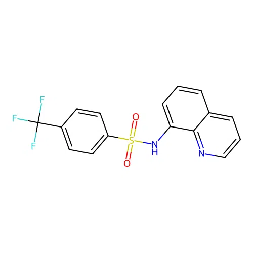 N-(quinolin-8-yl)-4-(trifluoromethyl)benzene-1-sulfonamide structure