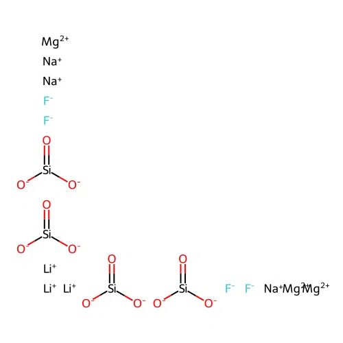 Lithium magnesium sodium fluoride silicate structure