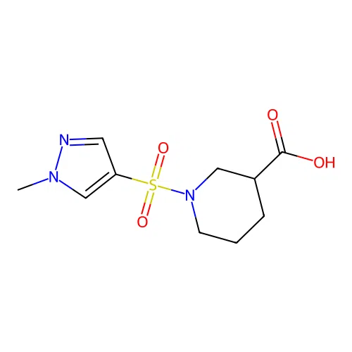1-[(1-methyl-1H-pyrazol-4-yl)sulfonyl]piperidine-3-carboxylic acid structure
