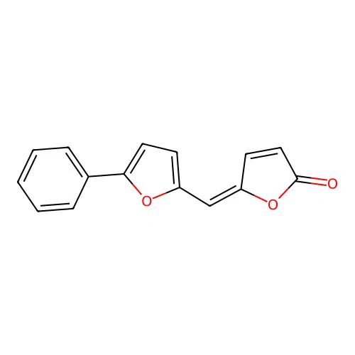 (5E)-5-[(5-phenylfuran-2-yl)methylidene]furan-2(5H)-one structure