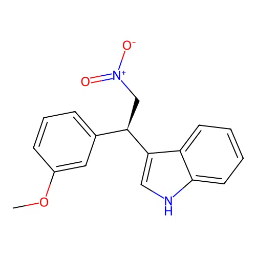 3-[(1R)-1-(3-methoxyphenyl)-2-nitroethyl]-1H-indole structure