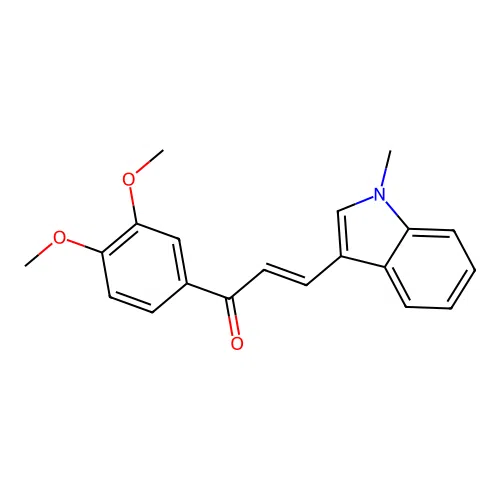(E)-1-(3,4-dimethoxyphenyl)-3-(1-methyl-1H-indol-3-yl)prop-2-en-1-one structure