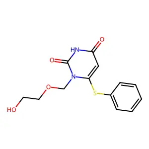 1-((2-Hydroxyethoxy)methyl)-6-(phenylthio)uracil structure
