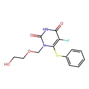 5-Fluoro-1-(2-hydroxyethoxy)methyl)-6-(phenylthio)uracil structure