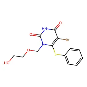 5-Bromo-1-((2-hydroxyethoxy)methyl)-6-(phenylthio)uracil structure