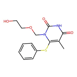1-((2-Hydroxyethoxy)methyl)-6-(phenylthio)thymine structure