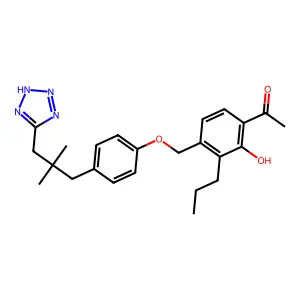 Ethanone, 1-(4-((4-(2,2-dimethyl-3-(1H-tetrazol-5-yl)propyl)phenoxy)methyl)-2-hydroxy-3-propylphenyl)- structure