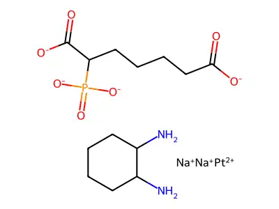Platinate(2-), (1,2-cyclohexanediamine-N,N')(2-phosphonoheptanedioato(4-)-O(sup 1), O(sup 2))-, disodium, (SP-4-3-(1R-trans))- structure