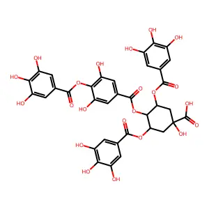 4-O-Digalloyl-3,5-di-O-galloylquinic acid structure