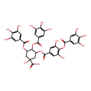 3,4-di-O-galloyl-5-O-digalloylquinic acid structure