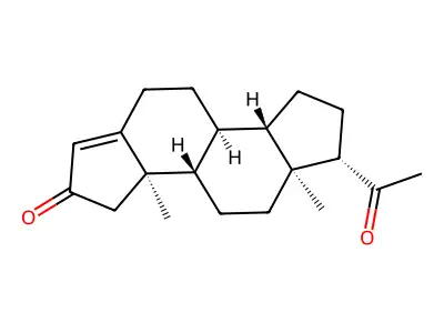 A-Norpregn-3(5)-ene-3,20-dione structure