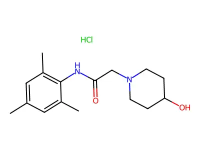 1-Piperidineacetamide, 4-hydroxy-N-(2,4,6-trimethylphenyl)-, monohydrochloride structure
