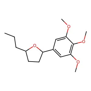 2-Propyl-5-(3,4,5-trimethoxyphenyl)tetrahydrofuran structure
