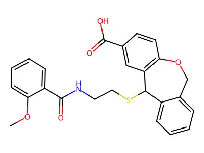 11-((2-((2-Methoxybenzoyl)amino)ethyl)thio)-6,11-dihydro-dibenz(b,e)oxepin-2-carboxylic acid structure