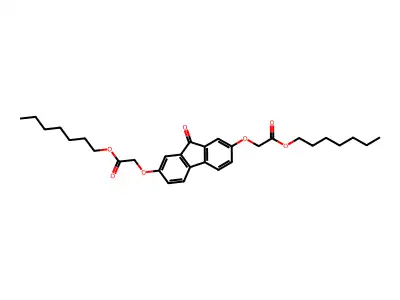 Acetic acid, 2,2'-((9-oxo-9H-fluorene-2,7-diyl)bis(oxy))bis-, diheptyl ester structure