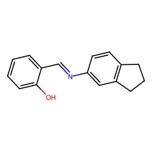 2-[(E)-(2,3-dihydro-1H-inden-5-ylimino)methyl]phenol structure